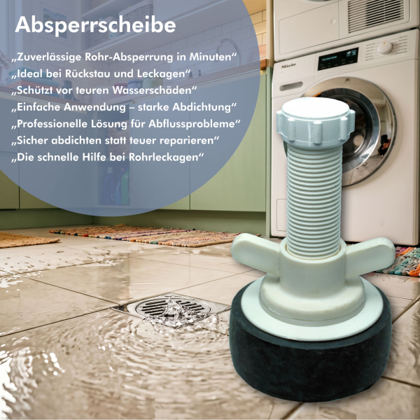 Preview: ABSPERRSCHEIBE MIT BYPASS (PRÜFSCHEIBE) 50 MM. ABSPERRSCHEIBEN SIND FÜR ALLE ROHRARTEN GEEIGNET